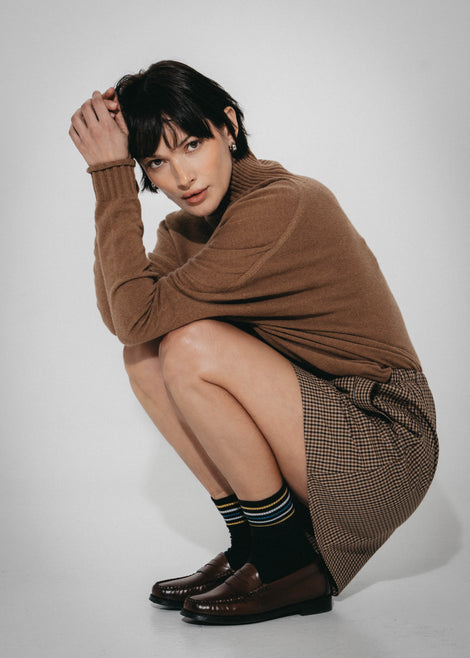 Flo check mini cottton Rock | Brown