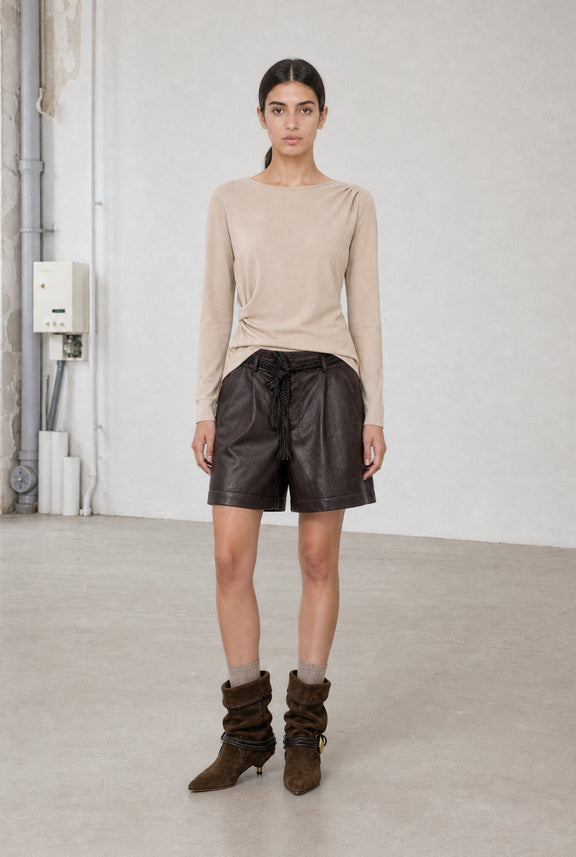 Ari Baumwolle top | Beige