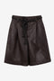 Sola eco Leder bermuda shorts | Dark Brown