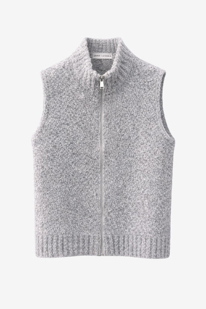 Vest Boucle long zip | Grey