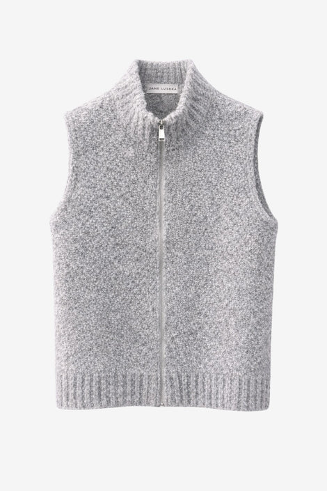 Vest Boucle Lang zip | Grey
