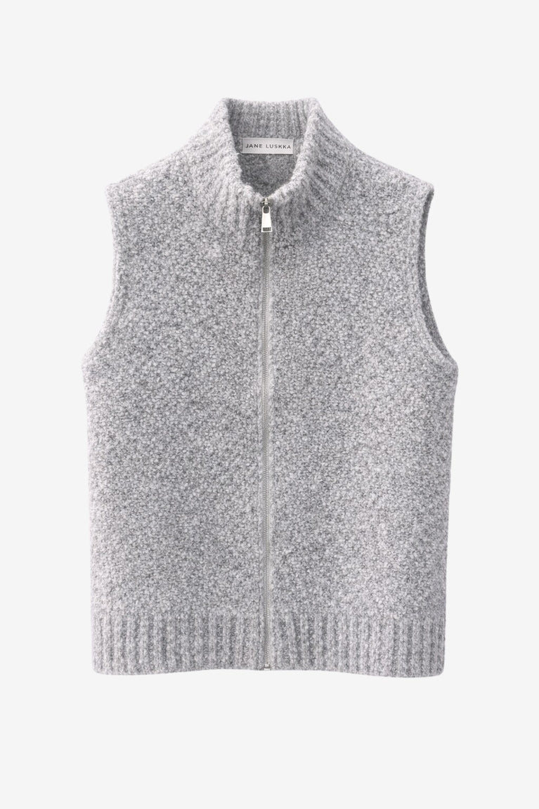 Vest Boucle Lang zip | Grey