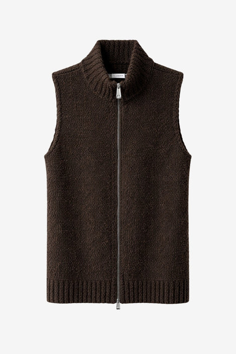 Vest Boucle Lang zip | Brown