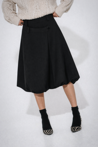 Tess viscose ballonrok | Zwart
