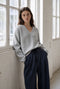 V-Ausschnitt melange pullover 26553 | Grey