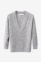 V-neck melange pullover 26553 | Grey