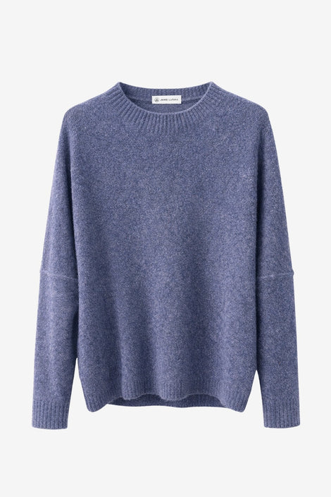 Velvety wol blend pullover | Blue