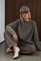 Velvety Wolle blend pullover | Toupe
