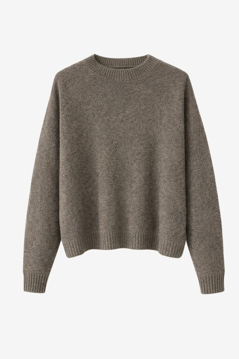 Velvety Wolle blend pullover | Toupe