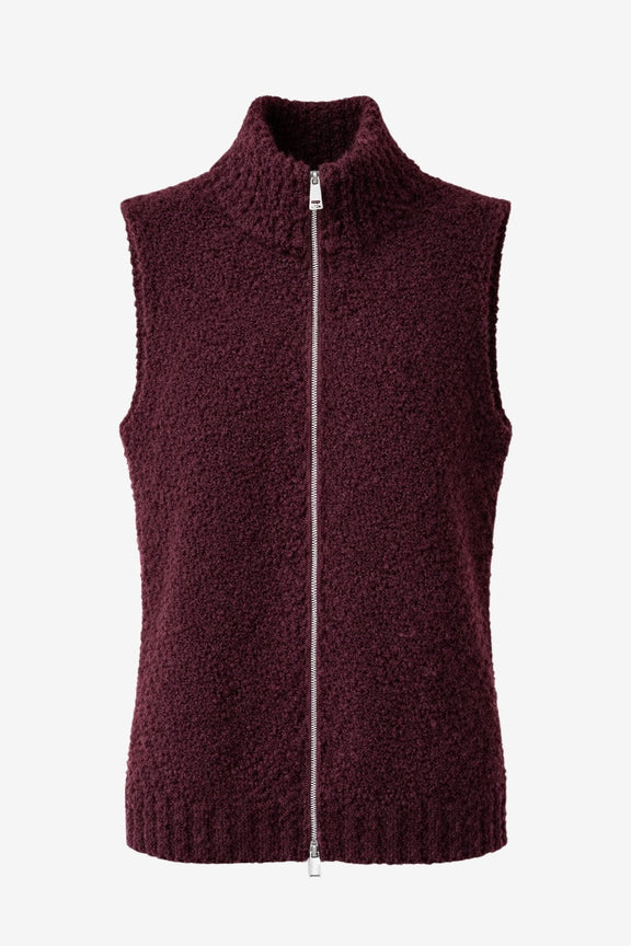 Weste Boucle long zip | Bordo