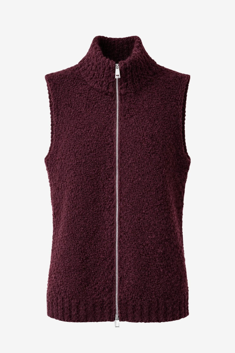 Weste Boucle long zip | Bordo