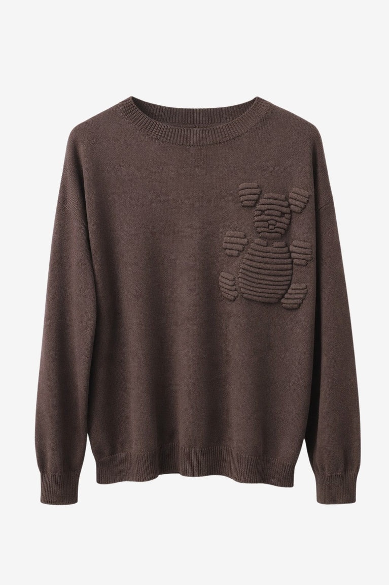 Viskose blend bear pullover 3040 | Brown