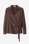 Vivi lyocell knot blouse | Dark Brown