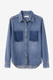 Western repair denim Hemd | Flu Blue