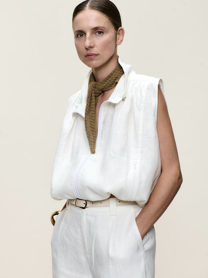 Gilet Rin en lin | Blanc cassé