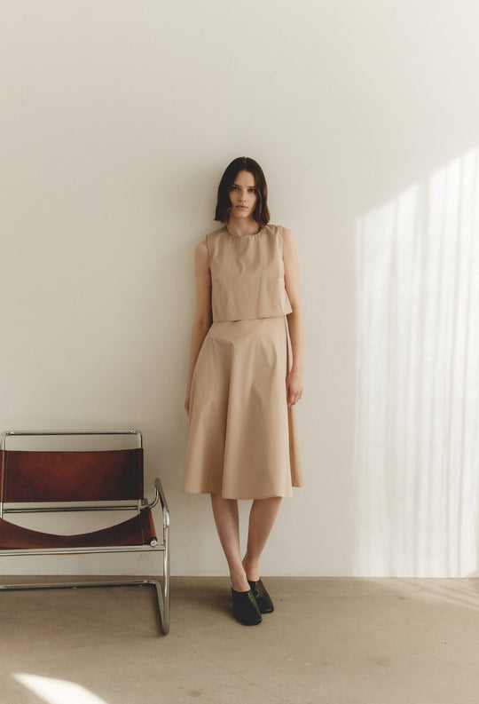 Poplin mid dress 36924