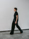 Simone velvet pants | Black shiny