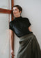 Rayan velvet top | Black shiny