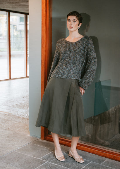 Shiny oversized pullover H20034 | Melange