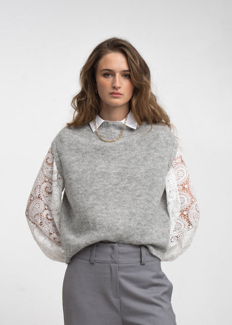 Abigail alpaca Weste EX H24179 | Grey