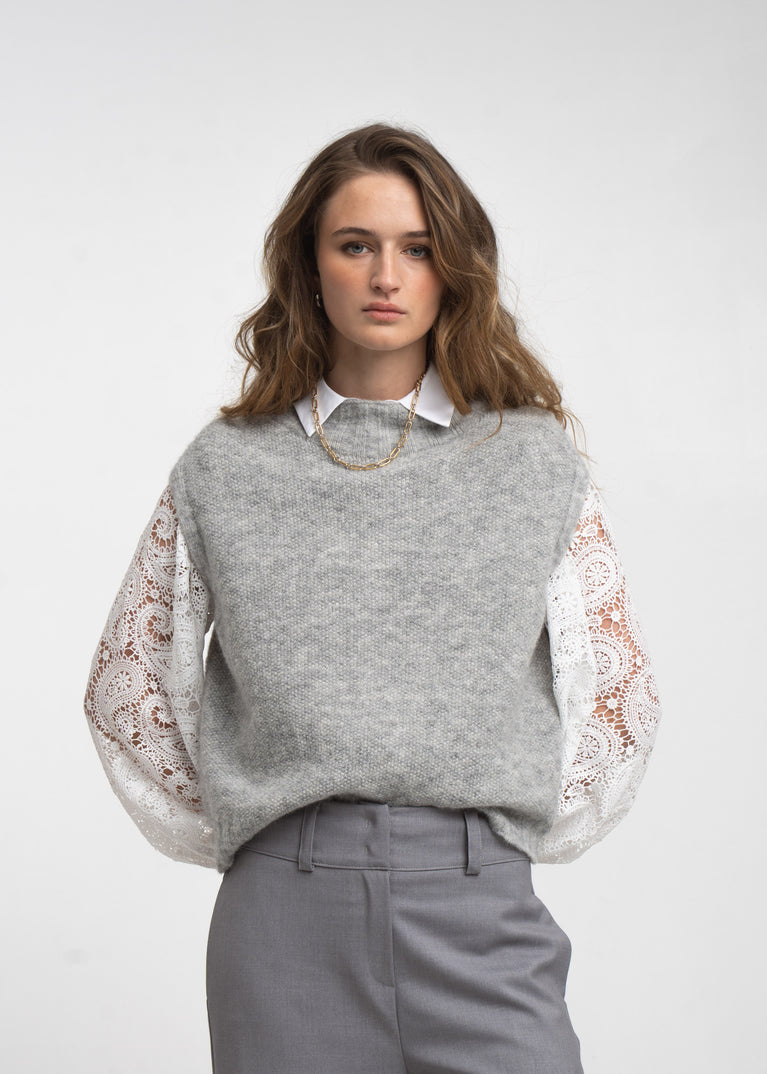 Abigail alpaca Weste EX H24179 | Grey