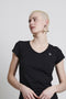 T shirt V Neck Easy Wear Organic Cotton | Black