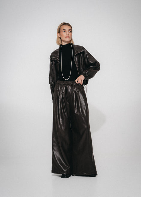 Nerina eco Leer Bomber Jack | Dark Brown