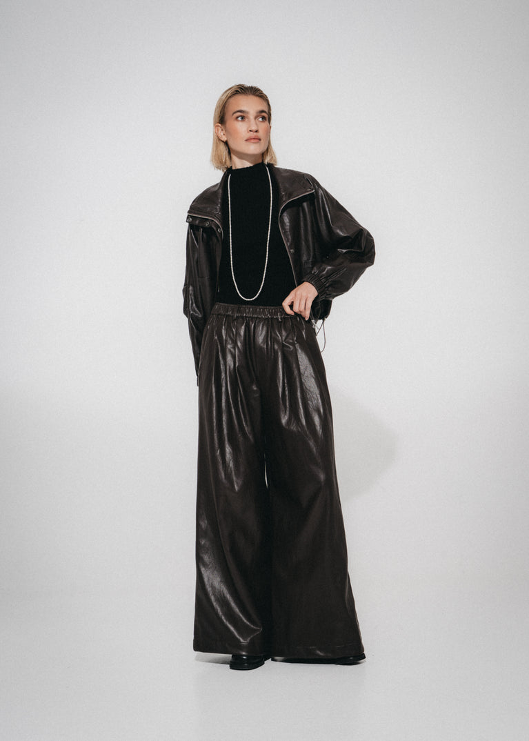 Nerina eco Leer Bomber Jack | Dark Brown