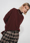 Cashmir wool polo pullover W1165 | Bordeaux