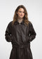Pola eco leather bomber Jacke | Dark Brown