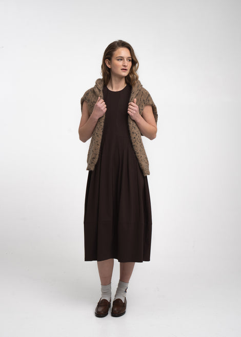 Heide jurk technical jersey | Chocolate