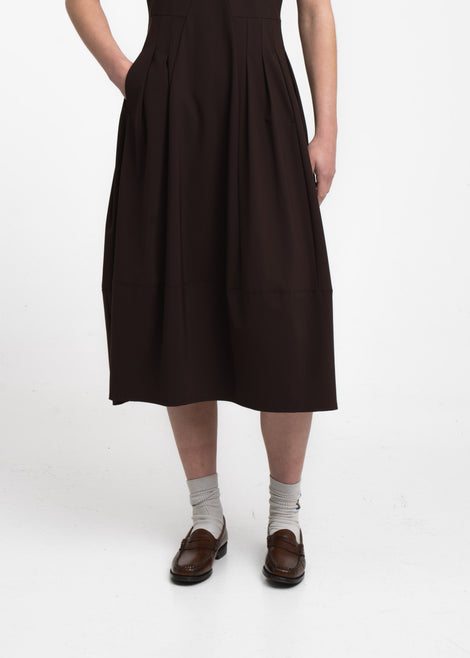 Heide jurk technical jersey | Chocolate