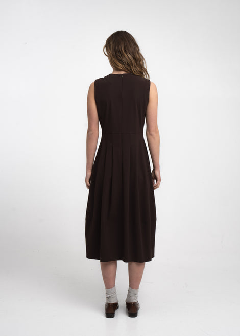 Heide jurk technical jersey | Chocolate