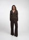 Lean wide-leg Hose | Dark Brown
