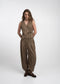 Nyra Viskose blend waistcoat | Brown