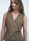 Nyra Viskose blend waistcoat | Brown