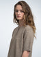 Moon plain knit top | Green Melange