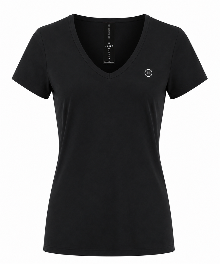 T shirt V Neck Easy Wear Organic Baumwolle | Black