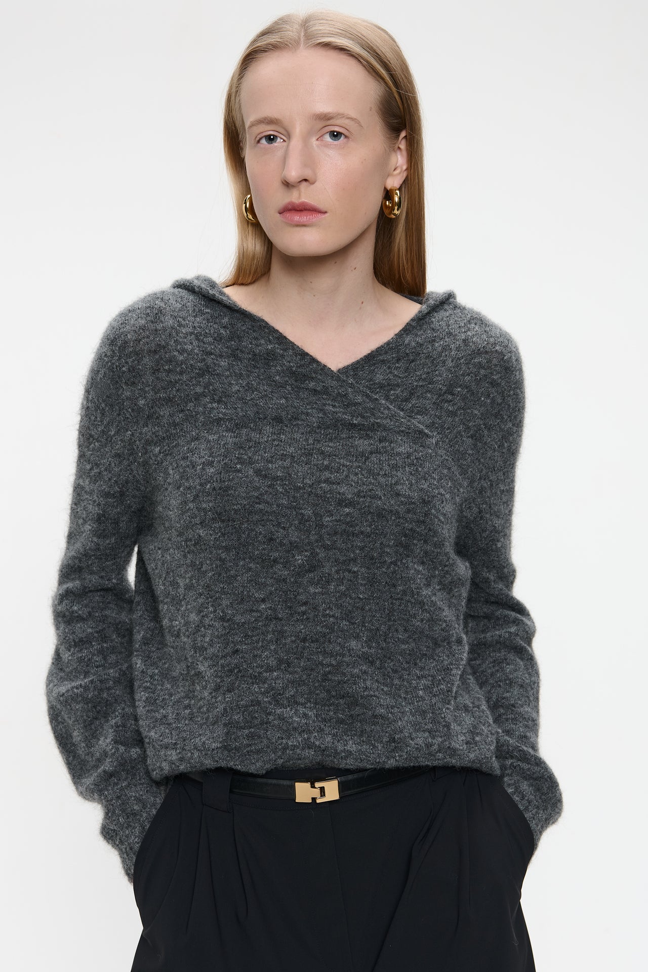 Hoodie pullover H22167 | Grey Melange