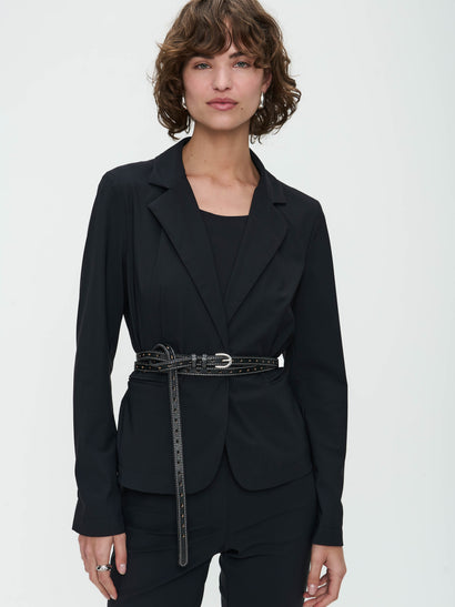 Atina blazer van technische jersey | Zwart