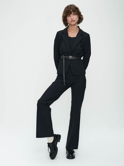 Atina blazer van technische jersey | Zwart