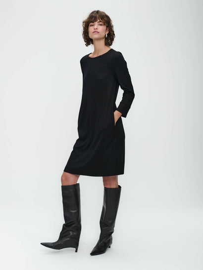 Robe Joan en jersey éponge | Noir vieilli