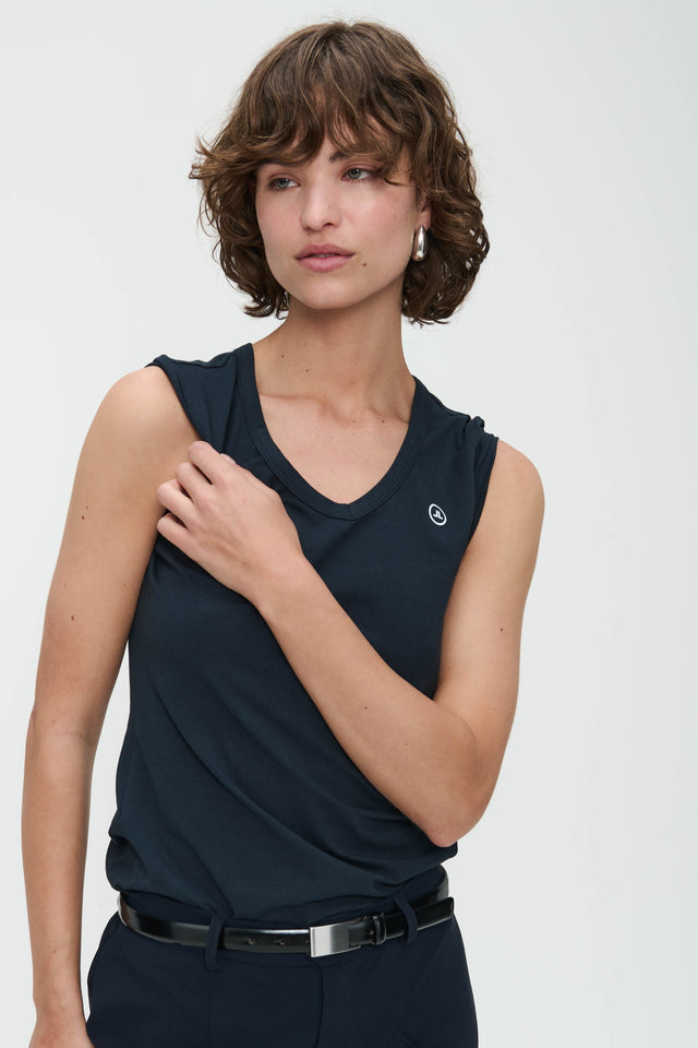 T shirt V Neck easy wear Organic Cotton | Blue