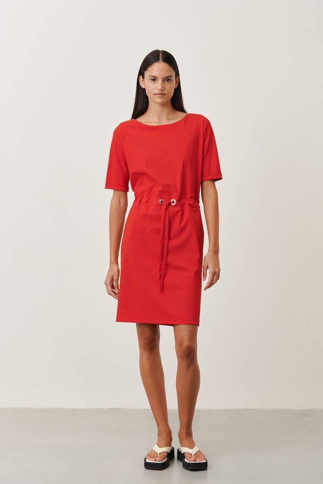 Lea Dress Technical Jersey | Red