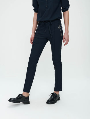 Broek Emma-straight leg fit Technical Jersey | Blue