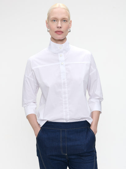 Angelika poplin top | White