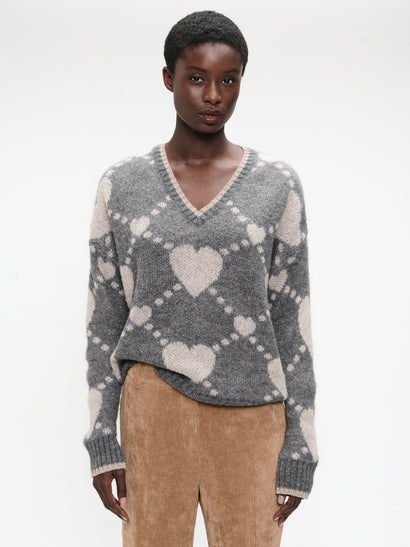 Hearts Pullover H23379 | Grey
