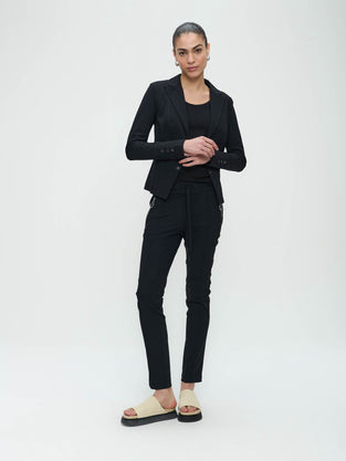 Broek Emma-straight leg fit Technical Jersey | Black