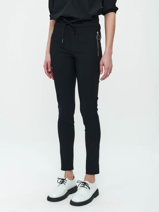 Broek Anna - Skinny fit Technical Jersey | Black