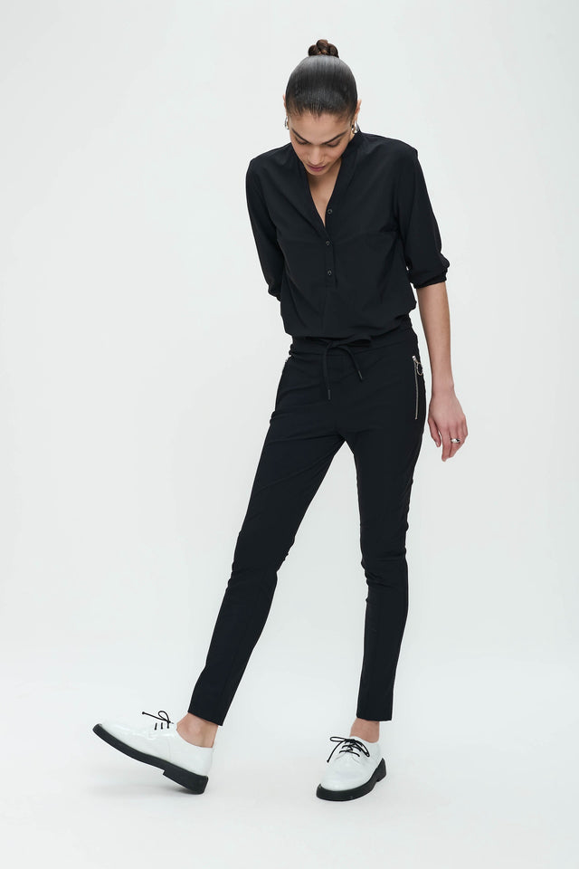 Pants Anna - Skinny fit Technical Jersey | Black